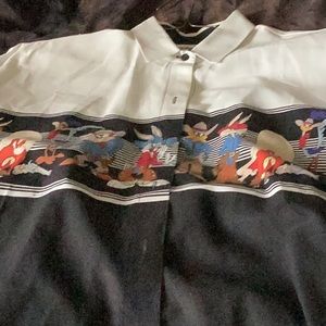 Vintage Looney Tunes Western Shirt Collection By KARMAN Cowboy Button Up Size L